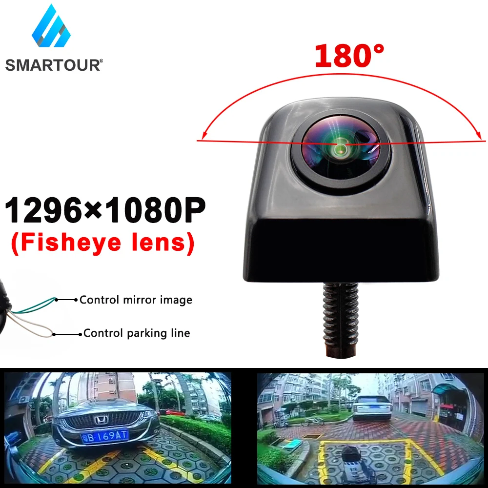 SMARTOUR 180 Degree Fisheye Lens Car Camera Rear / Front View Wide Angle Black Metal Reversing Backup Night Vision CCD |