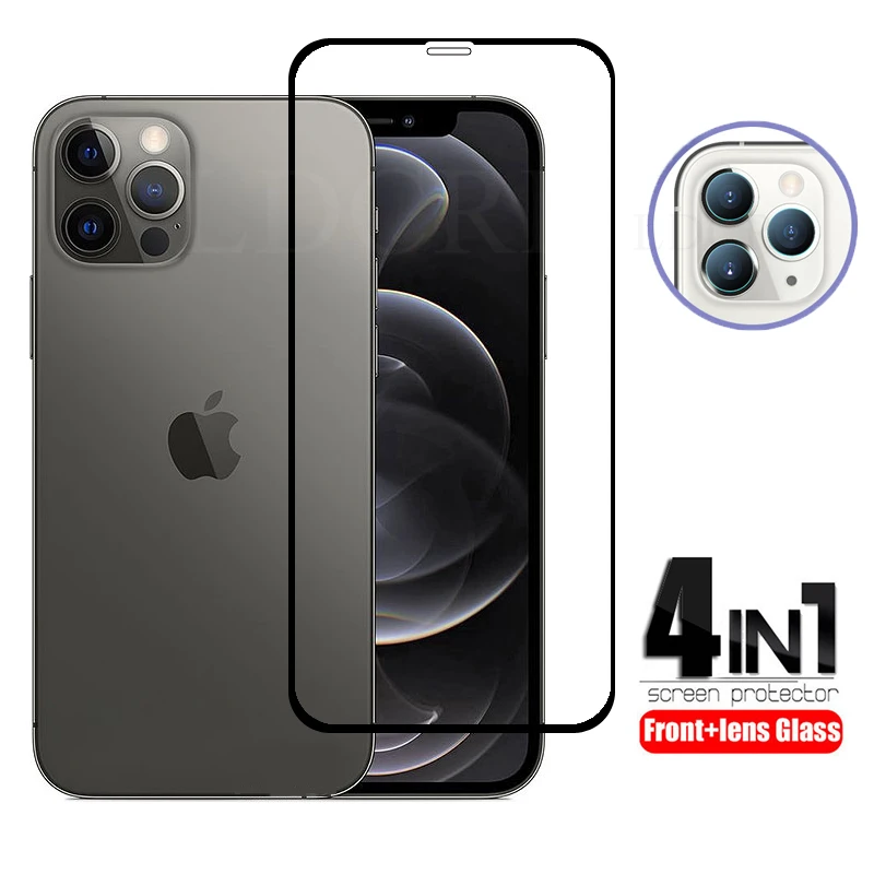 

For iPhone 13 Mini Silicome Clear Case Screen Protector Glass for Apple iPhone 13 Pro Max 12 mini 12 Pro SE 2020 11 Pro XR XS