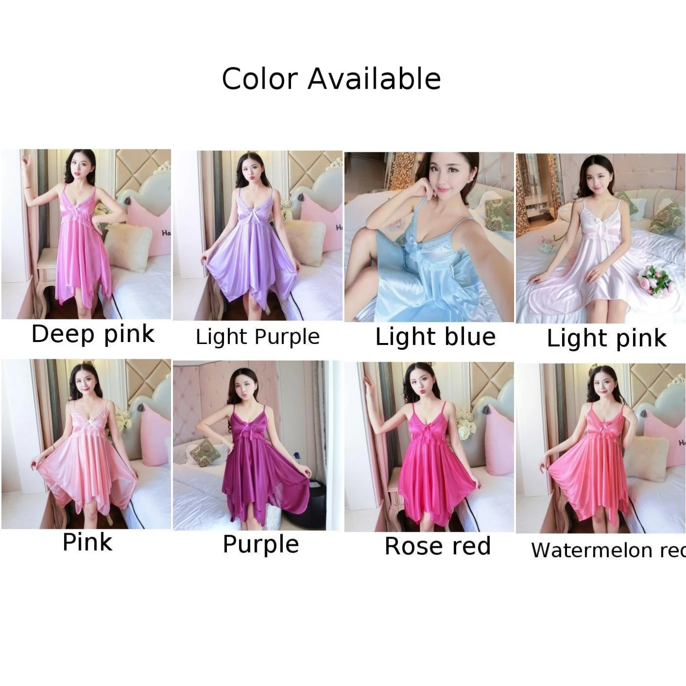 

Women Sexy Lingerie Silk Nightgown Dress Lace Night Dress Sleepwear Irregular Skirt Nightie Satin Homewear Nightwear