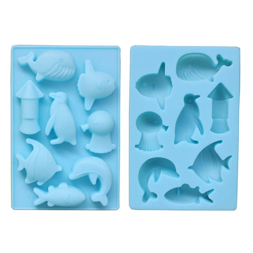 8 отверстий 3D Форма дельфин силиконовый пресс для печенья DIY Инструменты