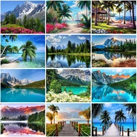 5d diamond embroidery lake natural scenery full square round diamond mosaic tree diamond painting cross stitch kit home decor