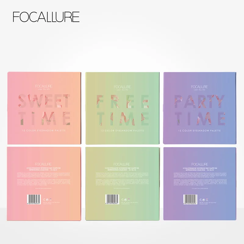 FOCALLURE, палитра теней для век, 12 цветов, прессованная матовая блестящая пудра для глаз, профессиональный макияж, палитра теней для век