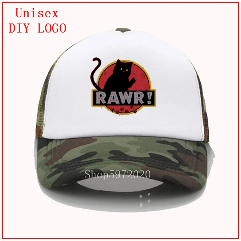 Бейсболка с вышивкой модные женские кепки мужские Rawr кошачья лапа