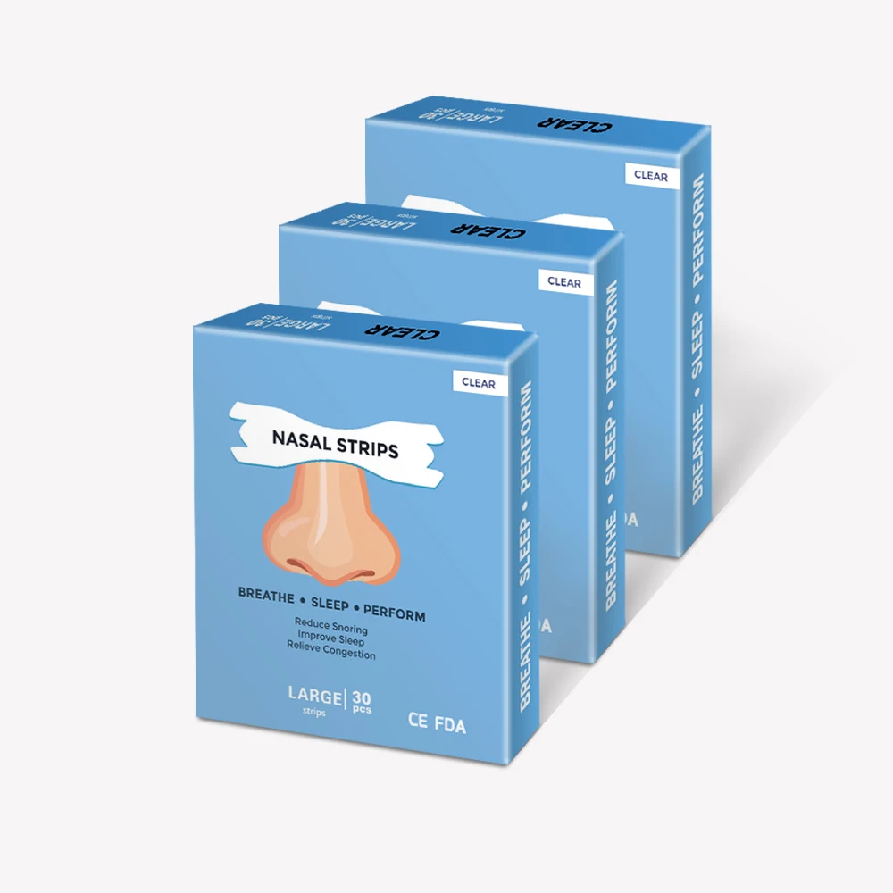 

1800pcs=60boxes Nasal Strips Anti Snoring Transparent Strips Better Breath Right Way to Reduce Snoring Factory OEM Supply