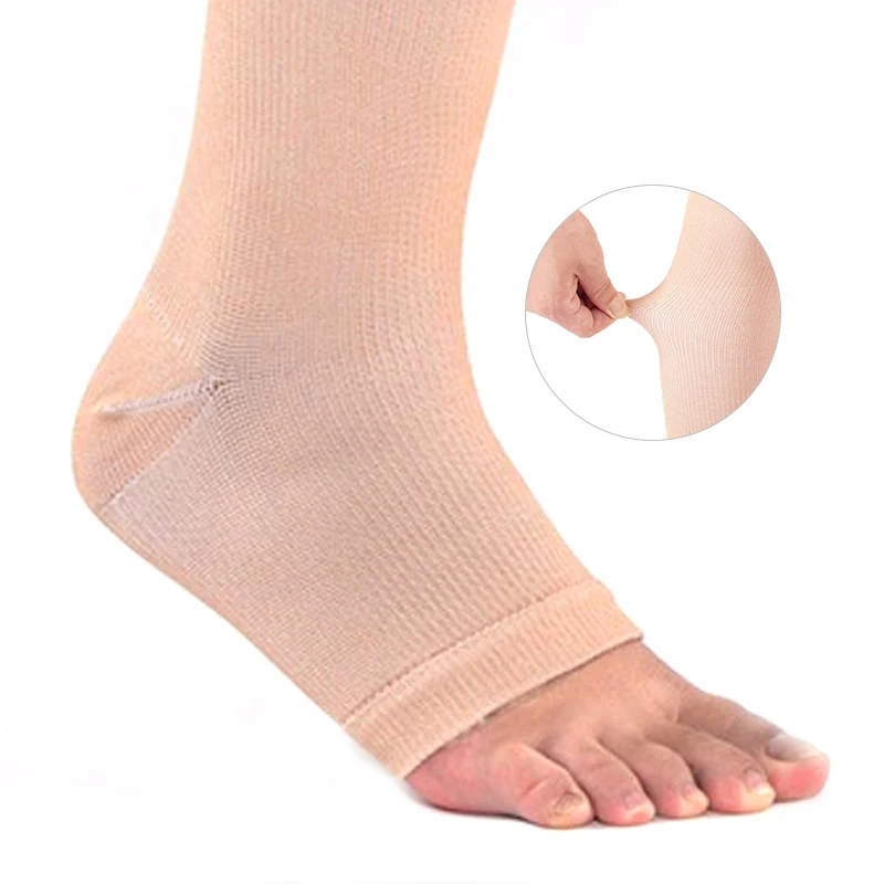 

Varicose Veins Stocking Open Toe Knee-High Medical Compression Stockings Compression Brace Wrap Shaping For Women Men 18-21mm