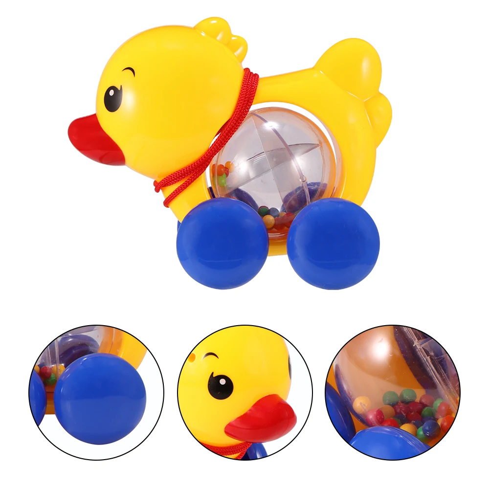 Детская погремушка Тяговая веревка утка животное рука колокольчик погремушки