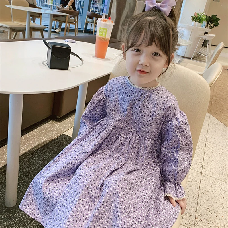 

Girl Gown Kids Baby Party Evening Dress 2021 Violet Warm Plus Thicken Winter Autumn Cotton Plus Size Children Clothing