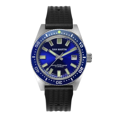 M4 Mineral glass 62MAS Мужские автоматические часы из нержавеющей стали для дайвинга 200 м водостойкий керамический Безель Сан Мартин модные наручные часы NH35 - Цвет: M4 Mineral glass