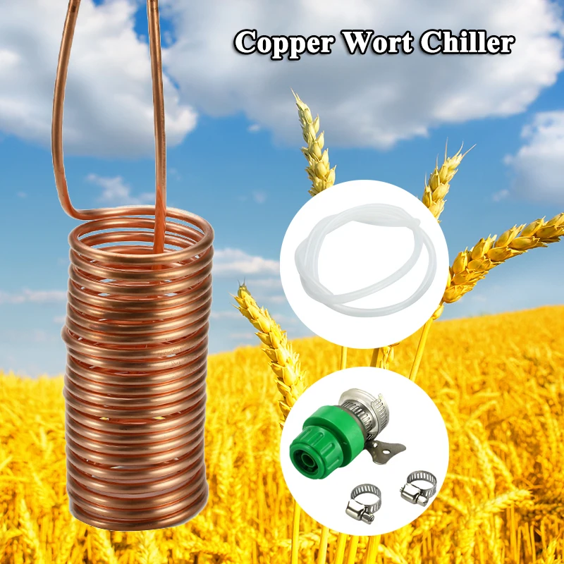 Медный охладитель пива вина охлаждающая труба набор чиллеров трубка с