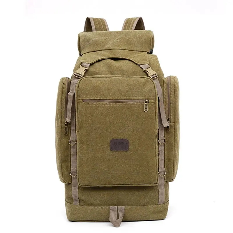 

Men's Backpack Green Large Capacity Male Bagpack High Quality Canvas Man Youth Travel Multifunction Rucksack For Hiking Durable