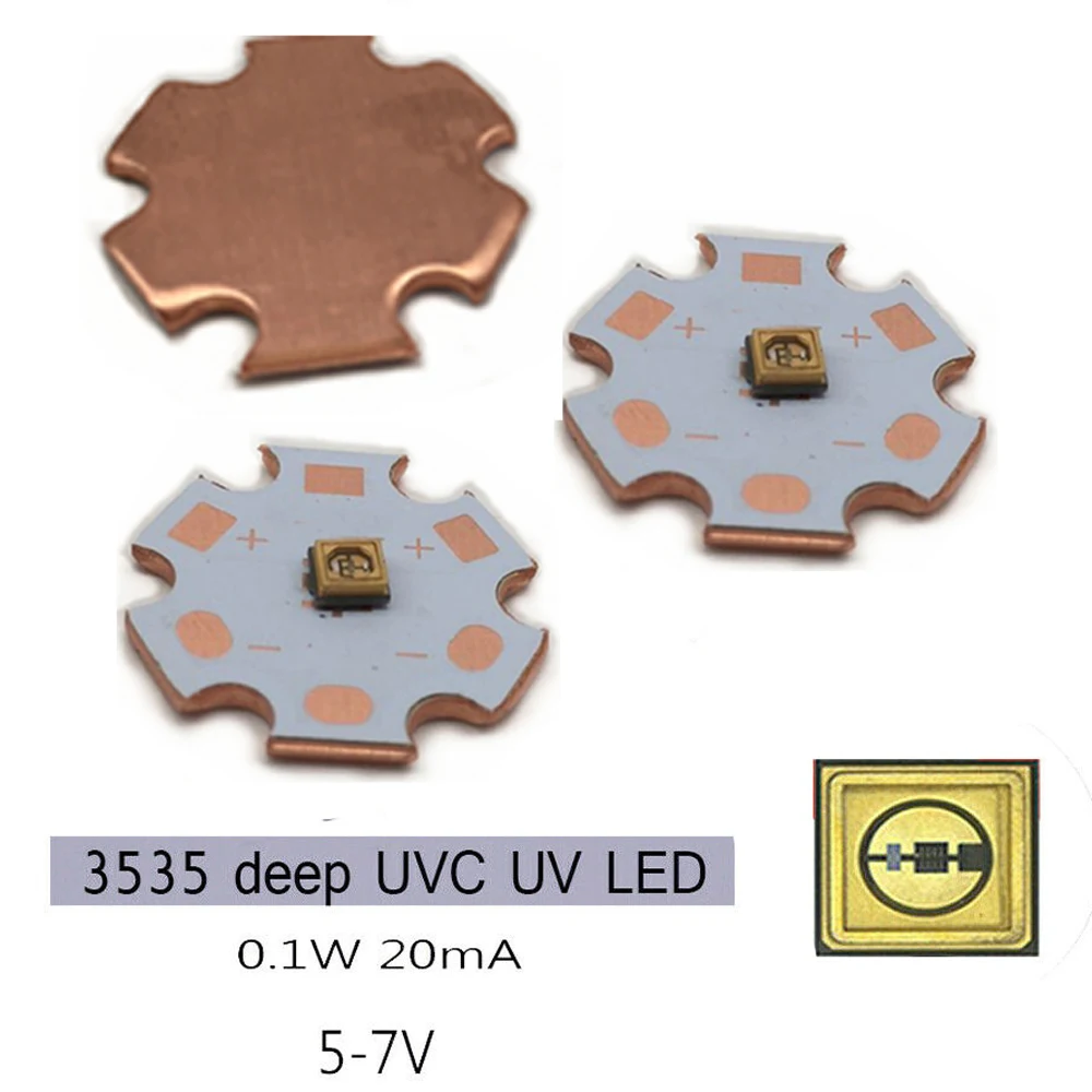 UVC глубокий УФ светильник светодиодный 3535 0 1 W 265nm 275nm 310nm фиолетовый