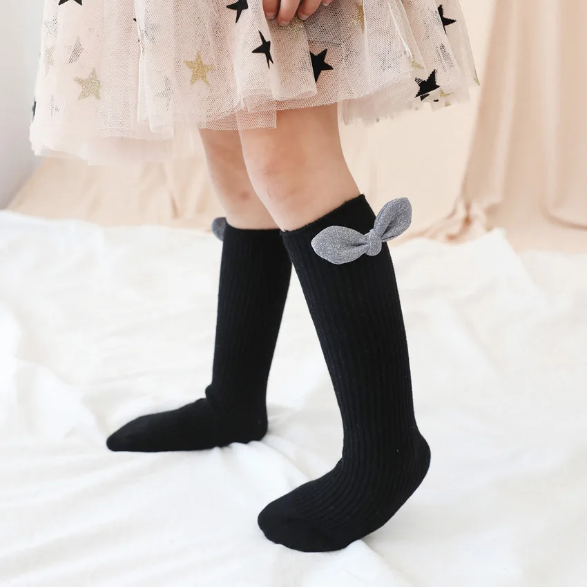 

New Fashion Spring Autumn Princess Cotton Socks Stockings Children's Pure Twist Knee Socks Baby Girls Stockings