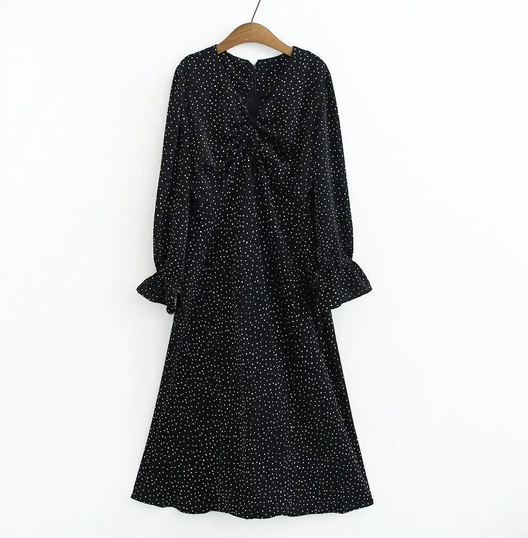 Платье для беременных большого размера осеннее платье весеннее в горошек женщин