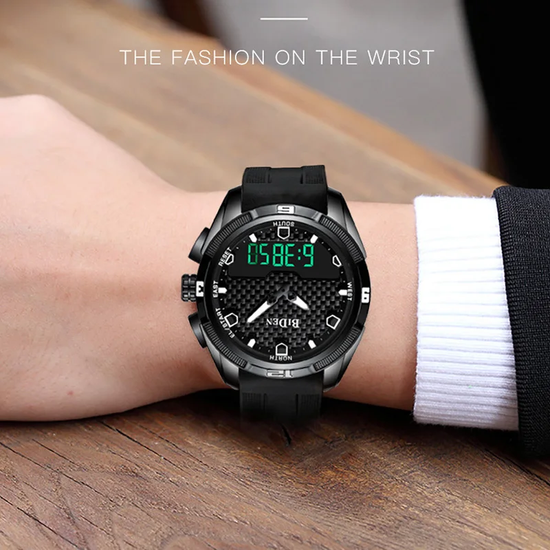 Модные Военные часы черные силиконовые водонепроницаемые повседневные