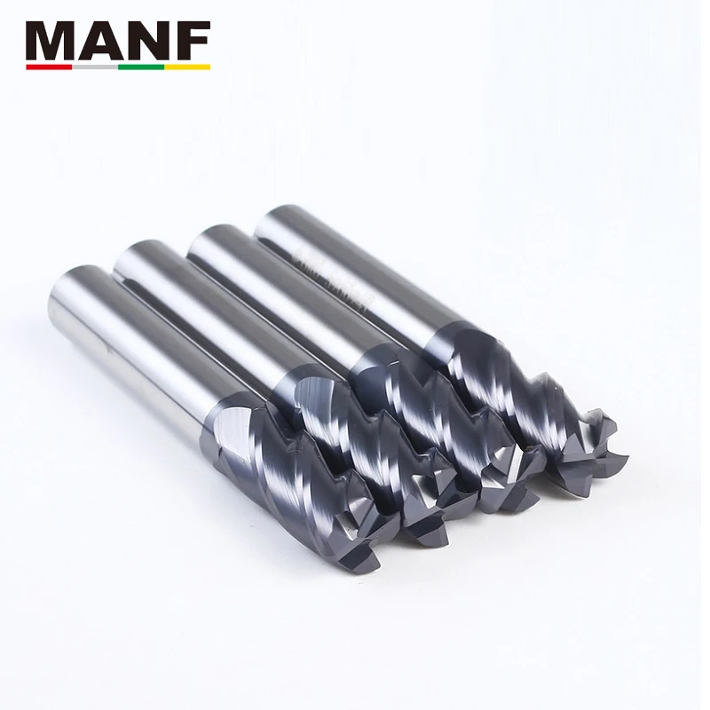 MANF Milling Cutter Long HRC50 4 Flute 4R0.2 6R0.2 Round Ball Nose End Mill Tungsten Carbide blade Solid Endmills | Инструменты