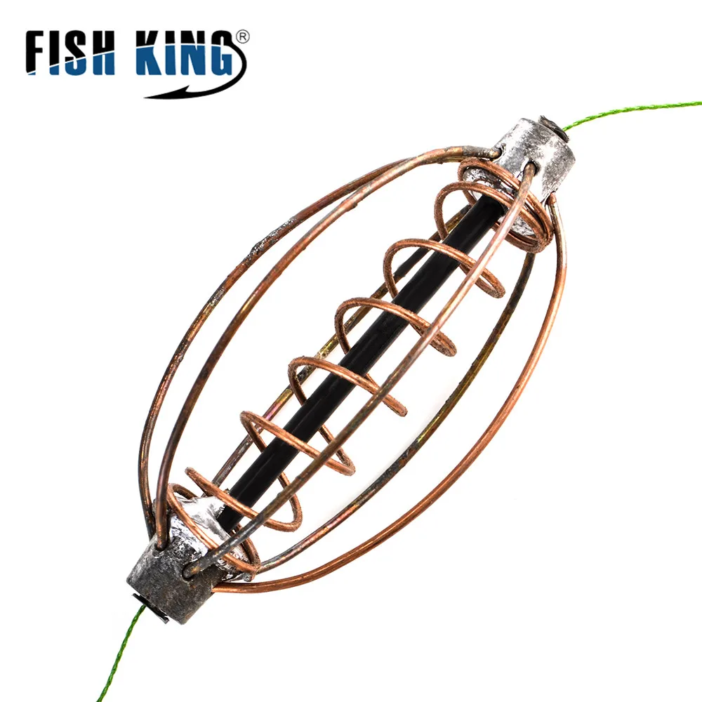 

FISH KING Fishing Group 20g/25g/30g/35g/40g/45g High Carbon Steel Carp Fishing Bait Cage Hair Rigs Europe Feeder Lead Sinker