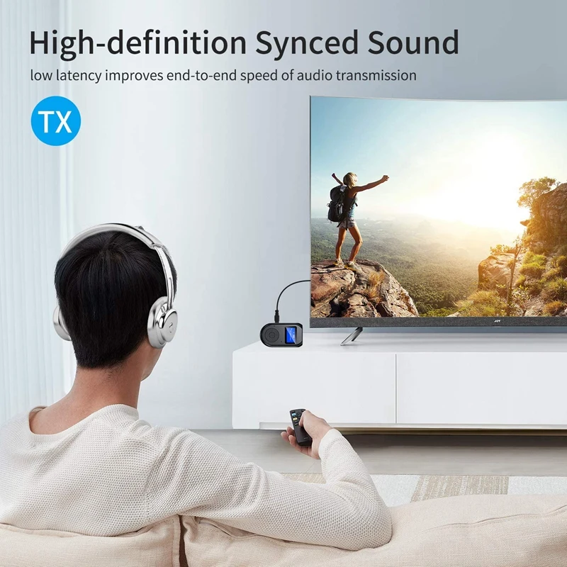 Bluetooth 5.0 Wireless Transmitter and Receiver with Display Sn Low Latency o Adapter for Pc TV | Электроника
