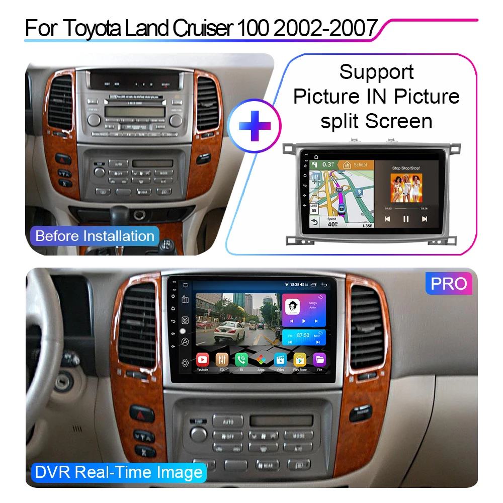 Автомагнитола XIMA Pro 2 din 8 ядер GPS Android 10 для Toyota Land Cruiser LC 100 2002-2007 | Автомобили и