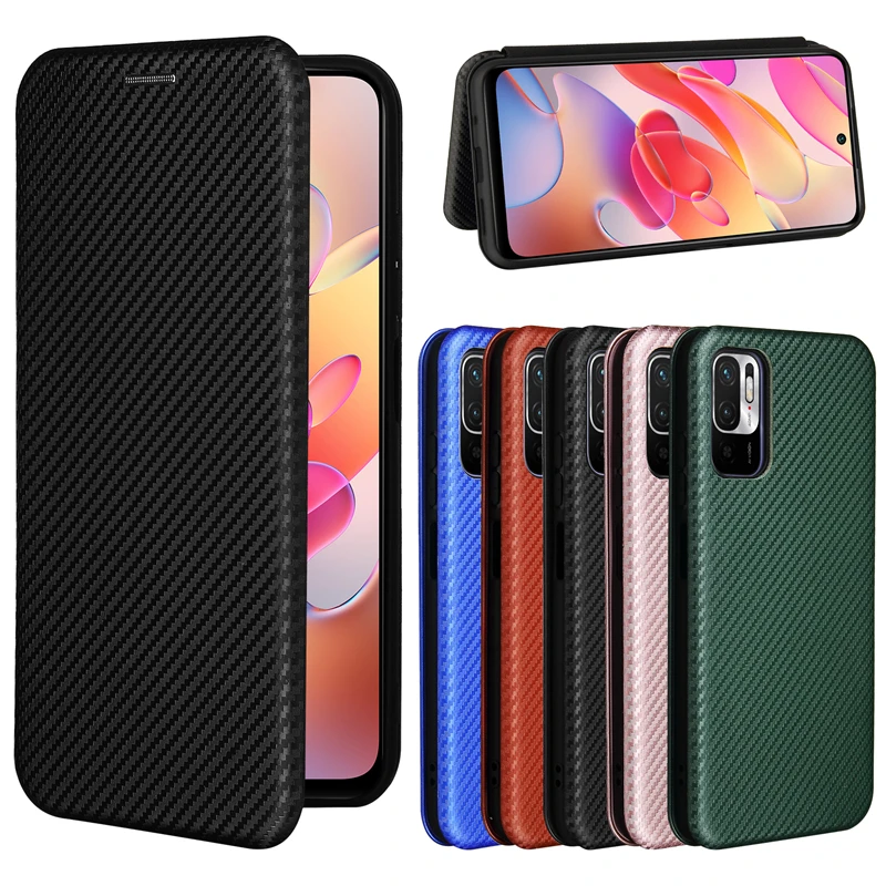 Для Xiaomi Redmi Примечание 10 5G модные углеродного волокна ПК жесткий держатель для