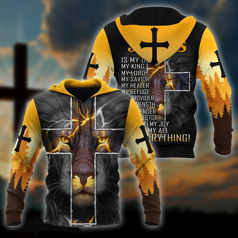 

CLOOCL Christian Jesus Easter Lion Hoodie 3D All Over Printed Men Women Pullover Sweatshirt Long Sleeve with Hat Casual Coat