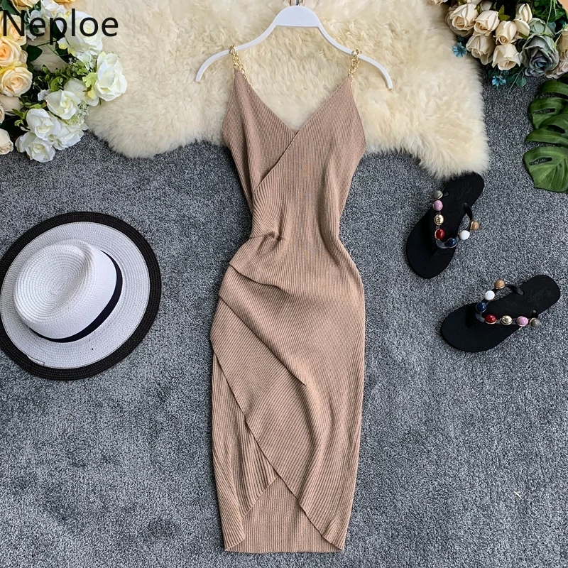 Платье женское трикотажное с треугольным вырезом без рукавов 45331|Женские платья|