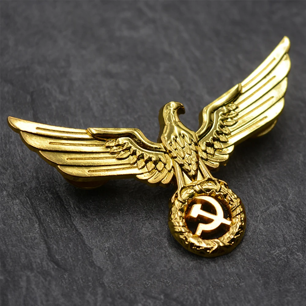 

Soviet CCCP Victory Eagle Medal Golden USSR Metal Badge Brooch Pin