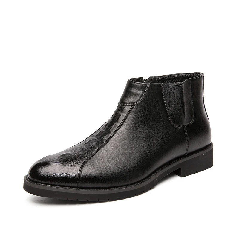 GEIT Мужская официальная обувь мужские ботинки Челси из натуральной кожи