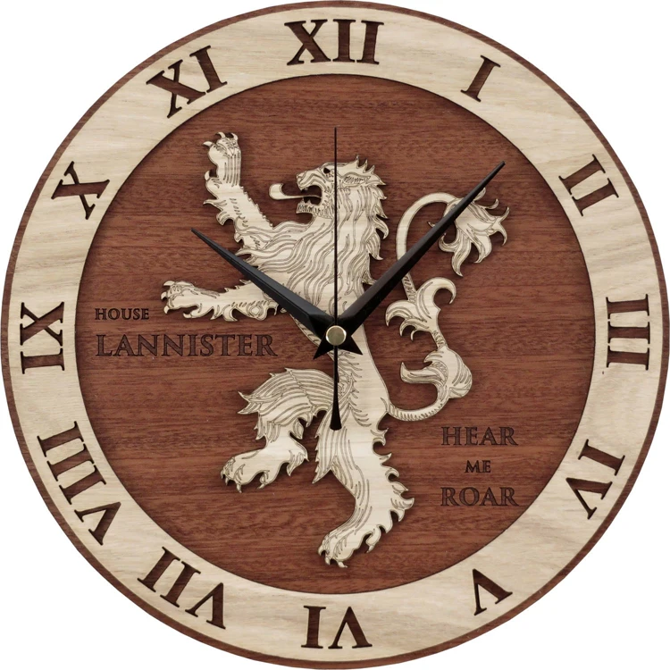 Большие деревянные настенные часы винтажные 3d Лев гостиная потертые шикарные