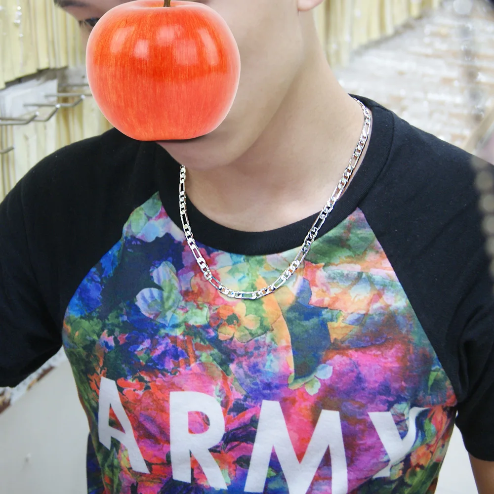 Новое мужское ожерелье из стерлингового серебра 925 пробы простой стиль