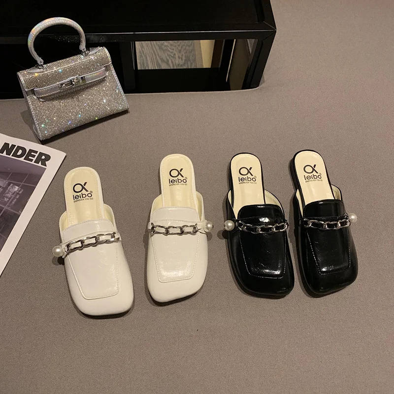 

Flat shoes low Heels Rubber Slippers Woman Outdoor Casual Summer Sandals Mujer 2021 Soft Woven Leather Beach Slides Women