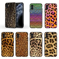 fashion leopard for apple iphone 13 12 11 mini xs xr x pro max se 2020 8 7 6 5 5s plus black silicone phone case
