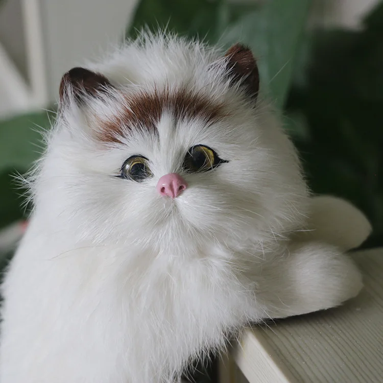 Милые Имитационные меховые кошки плюшевые игрушки для девочек детские куклы