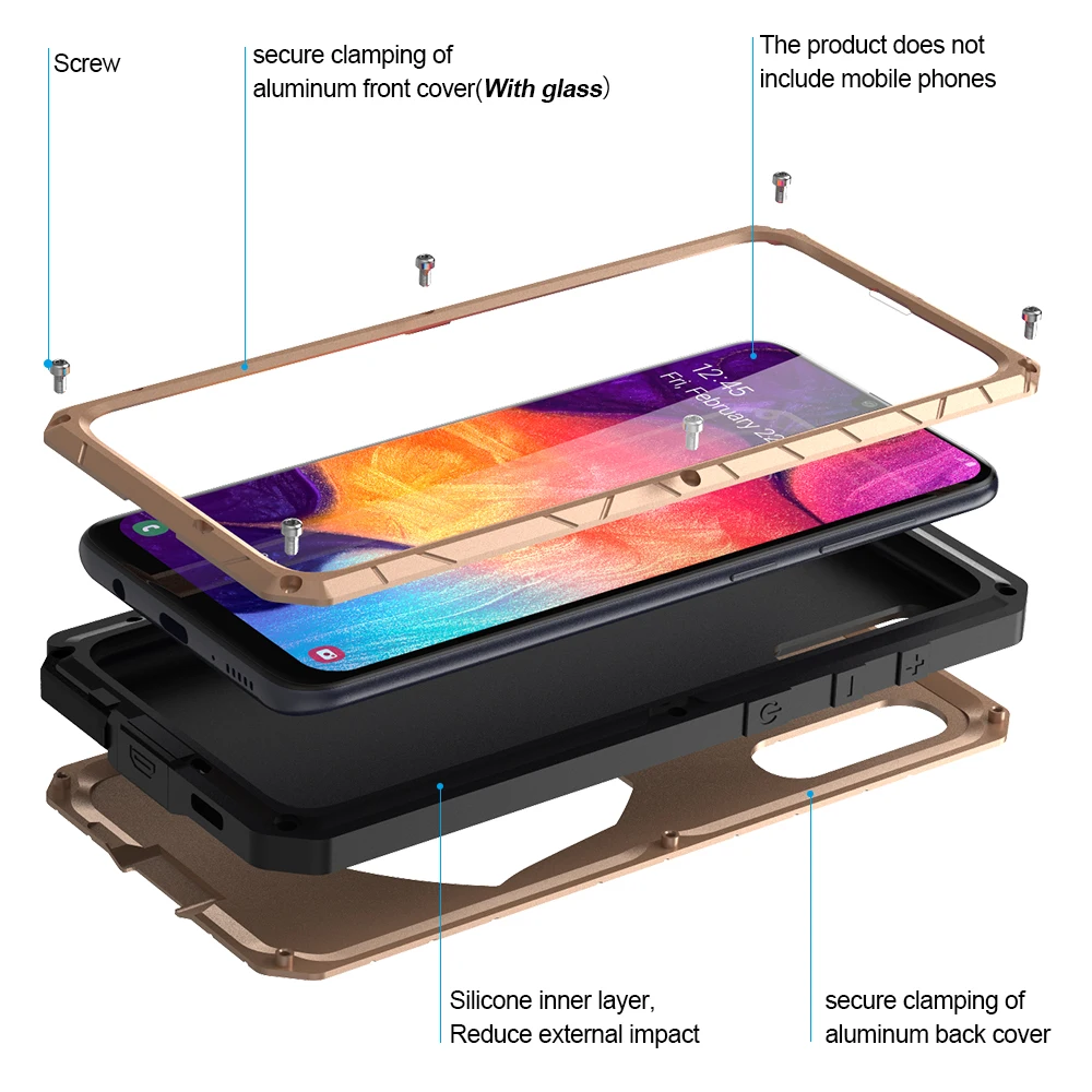 Для samsung Galaxy A30s A51 чехол для телефона жесткий алюминиевый металлический Закаленное стекло Защитная крышка для экрана сверхмощная защита A71 крышка