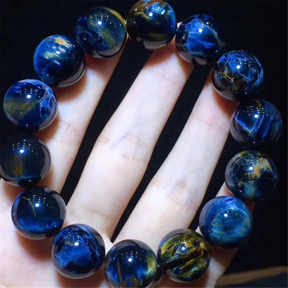 

16mm Genuine Natural Blue Pietersite Beads Bracelet Woman Man Love Namibia Round Beads Energy Power Stone Bracelet Jewelry AAAAA
