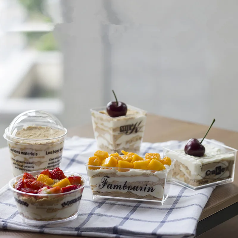 20 шт. пластиковые прозрачные чашки для мороженого и желе | Дом сад