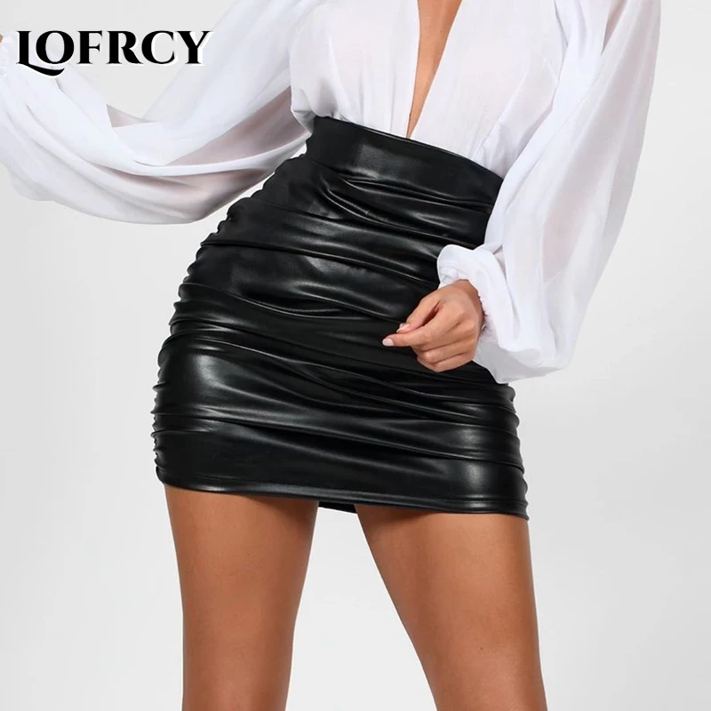 Женская пикантная облегающая мини юбка карандаш Lofrcy из мягкой искусственной