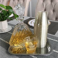 50 pack disposable tumblers gold glitter water cups 9 oz plastic cups wedding party anniversary disposable party tableware
