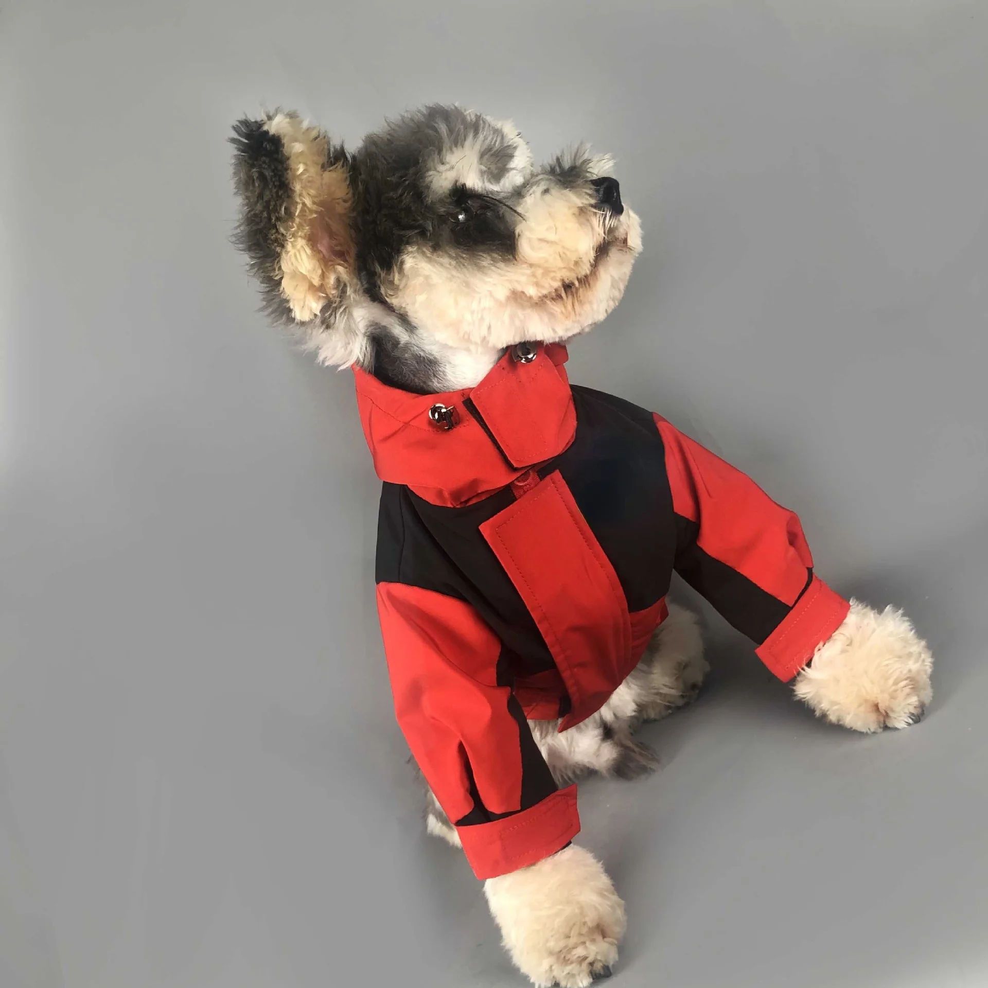 

Дизайнерская одежда для собак с изображением лица теплая пуховая куртка съемная осенне-зимняя Тедди Шнауцер Померанский Французский бульд...