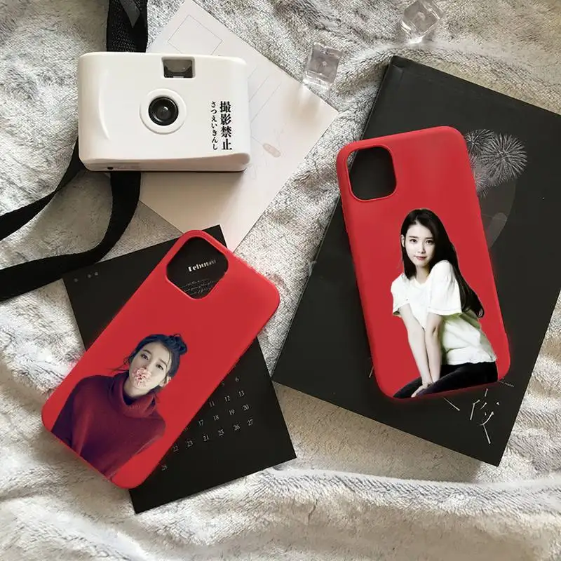

IU Phone Case Green Candy Color case for iPhone 11 Pro 12 13 mini pro XS MAX 8 7 6 6S Plus X SE 2020 XR