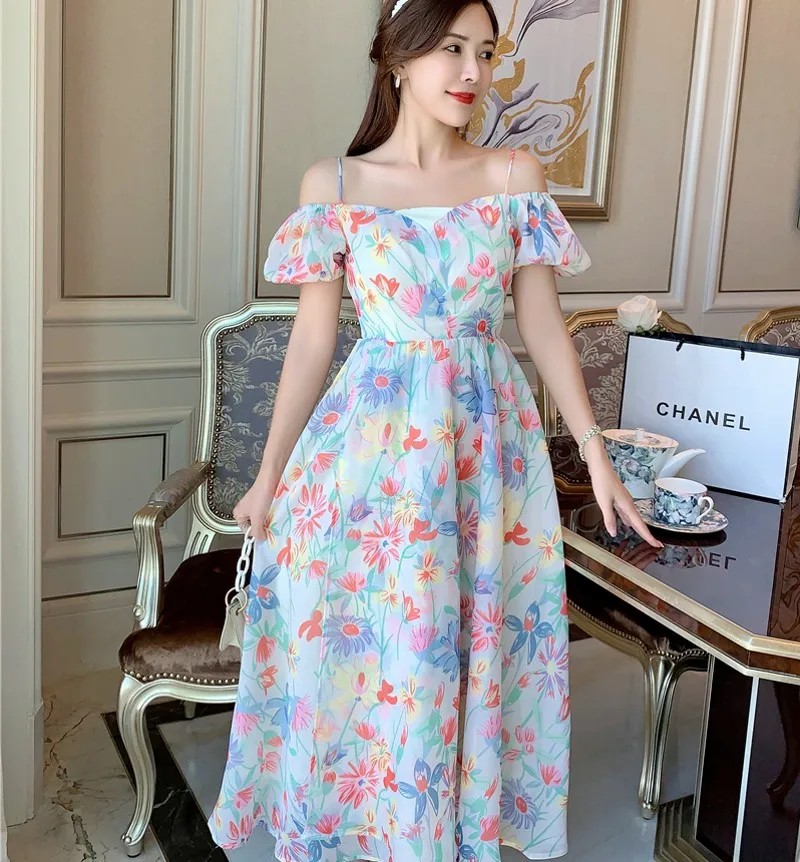 

Женское платье с вырезом лодочкой, длинное пляжное платье в богемном стиле, лето 2021