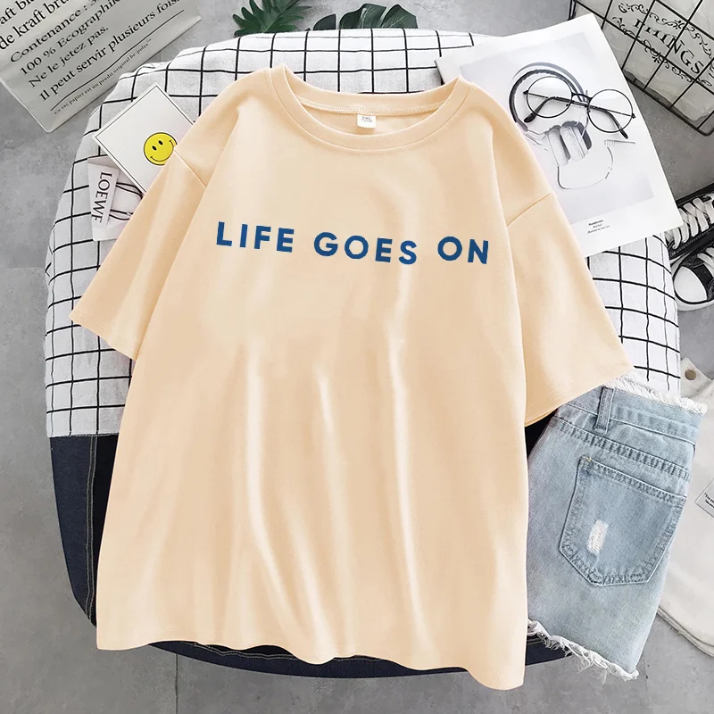 

Luren Oversized T Shirt Poster Life Print T-shirt Fashion Kpop Korean Style Print Short Sleeve Cute Casual Hip Hop T-shirt