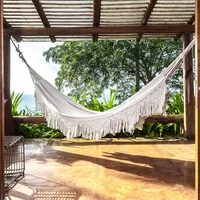 pure cotton hammock macrame 2 person swing bed garden outdoor hanging chair new with stroage bag