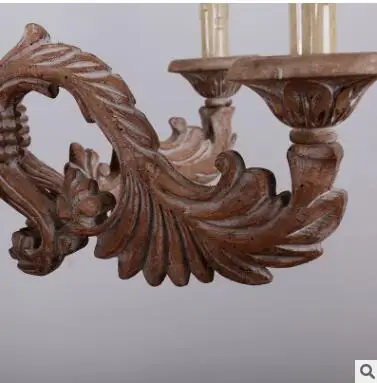 Высококачественные люстры с резьбой по дереву американские ретро деревянные