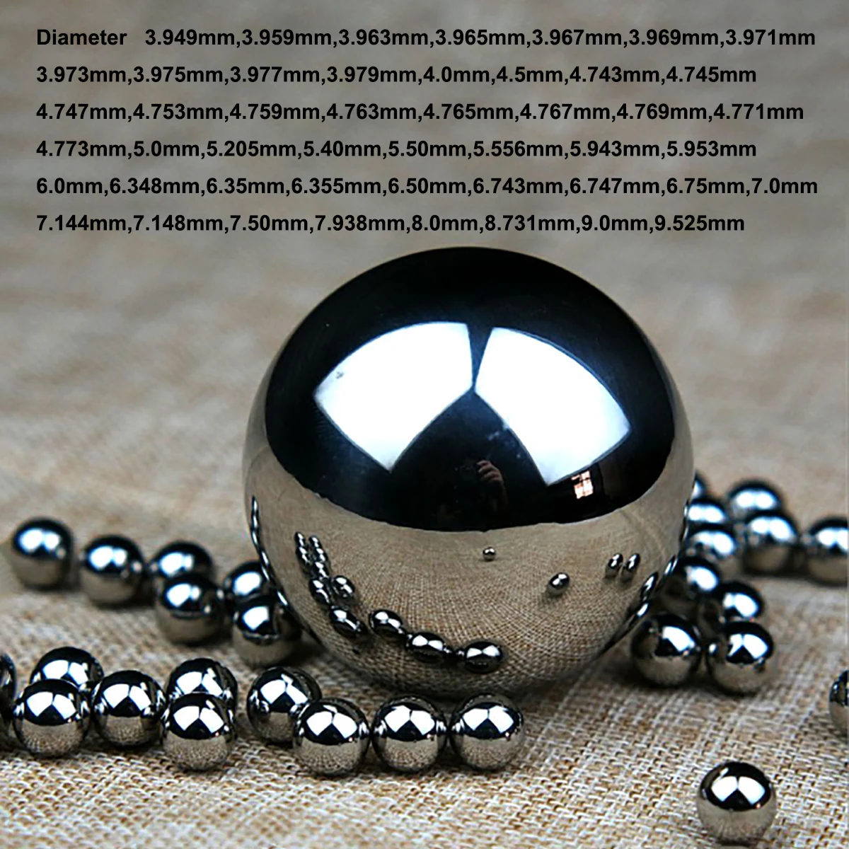 

50pcs/lot GCr15 Bearing Steel Solid Bearing Ball G10 Precision Steel Ball Dia 3.949mm-9.525mm For Car Bicycle Motorcycle
