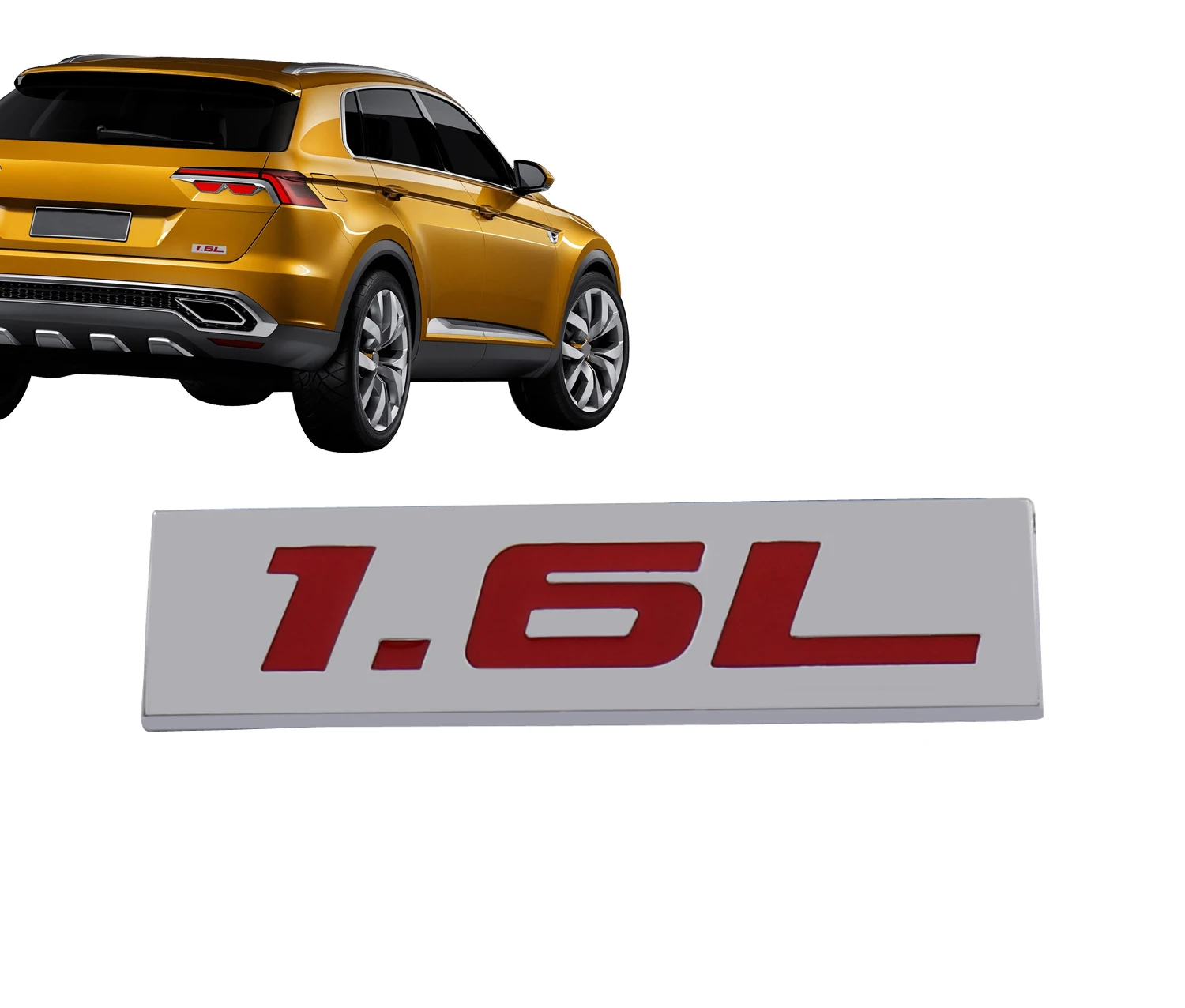 Хромово-Красная Наклейка для двигателя крышка крыла багажника 1 6 л | Автомобили и