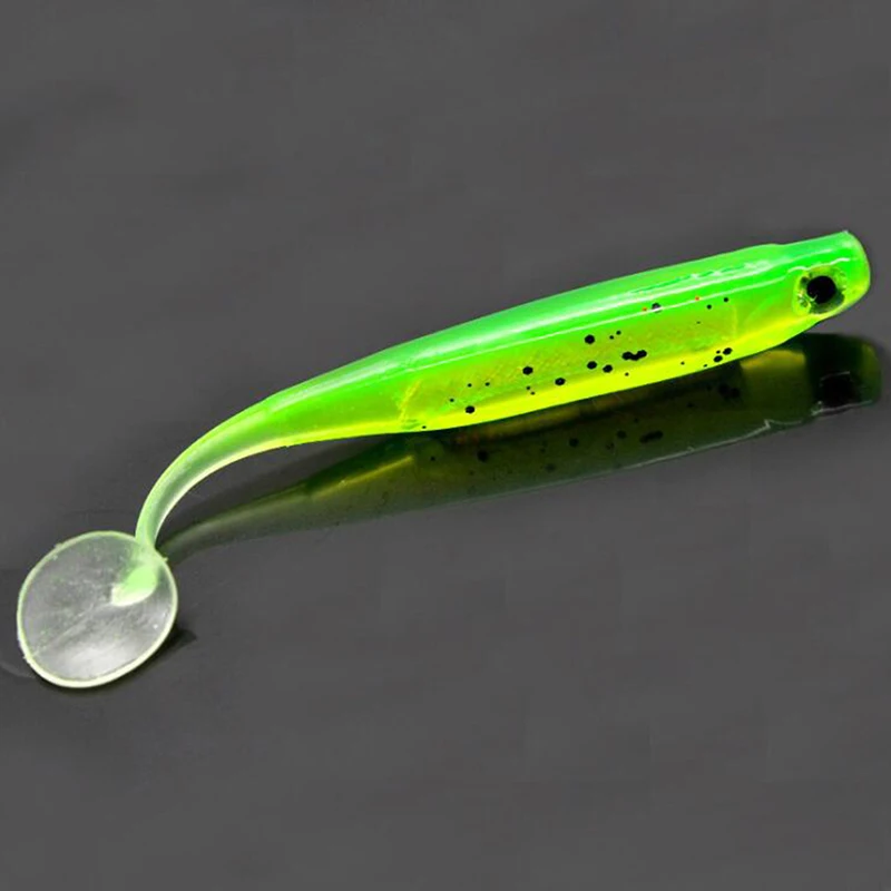 Мягкая рыболовная приманка T-образный хвост искусственные блестки качели