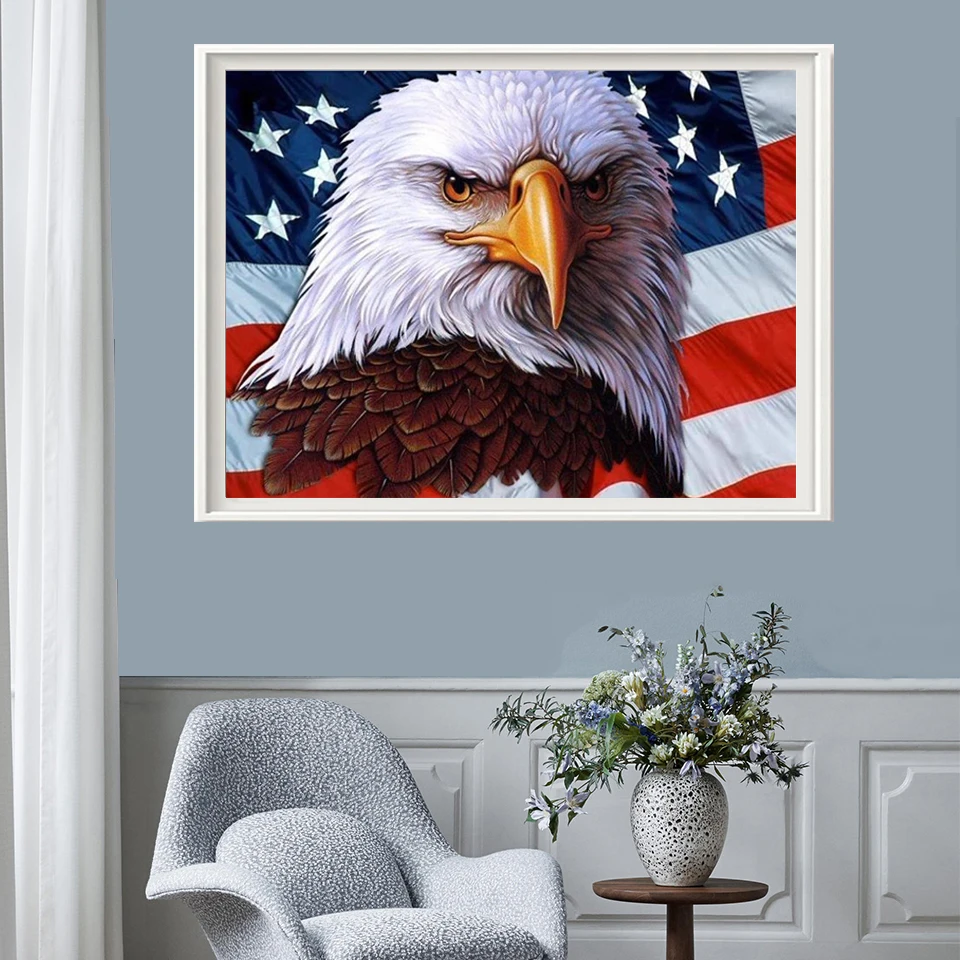 Полный 5D Diy Daimond картина &quotAmerican Eagle&quot 3D алмазов круглые стразы Diamant живопись