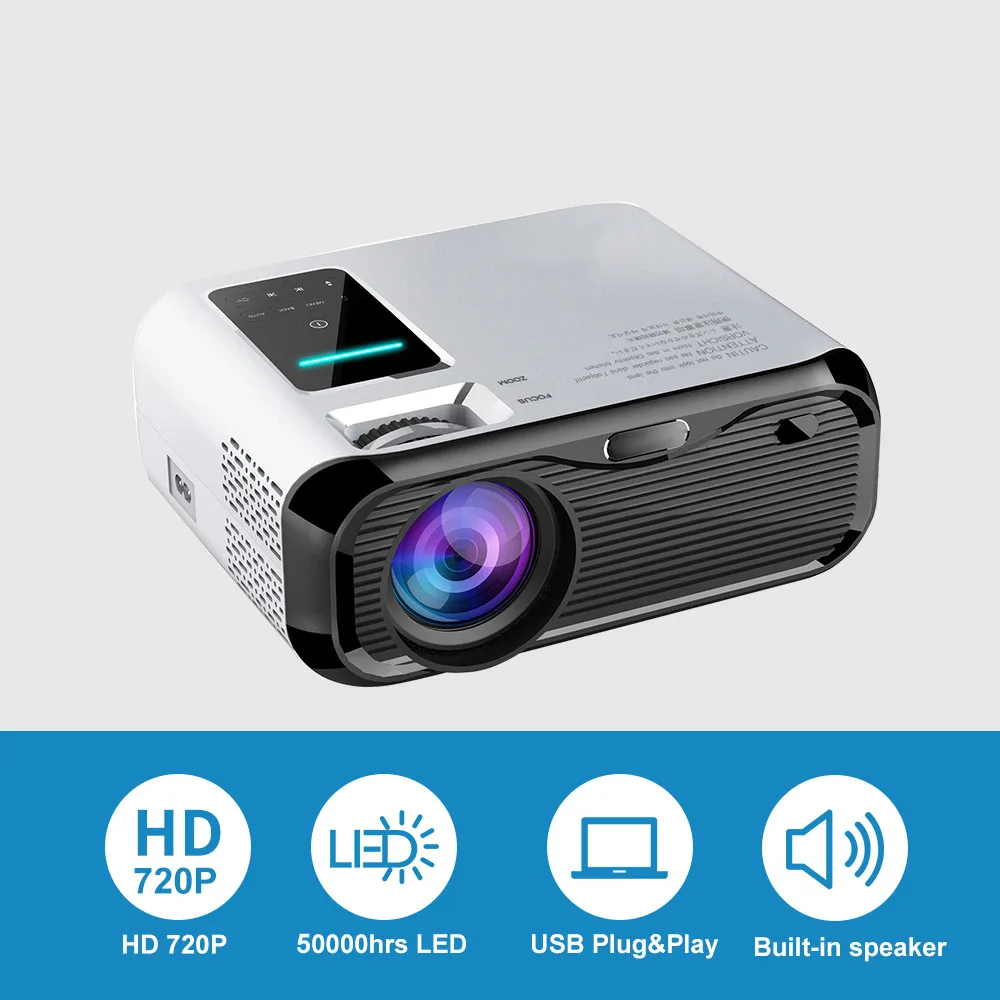 WZATCO E500 720P HD проектор 1280*800 3500 люмен HDMI домашний кинотеатр Android 9,0 дополнительные проекторы wifi проектор lcd проектор