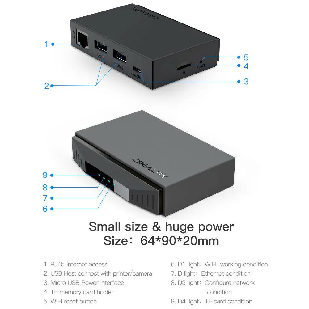 

WiFi Cloud Box with APP Compatible 3D Printer Intelligent Assistant Box for 3D Printer Cloud Slice Real Time Monitor
