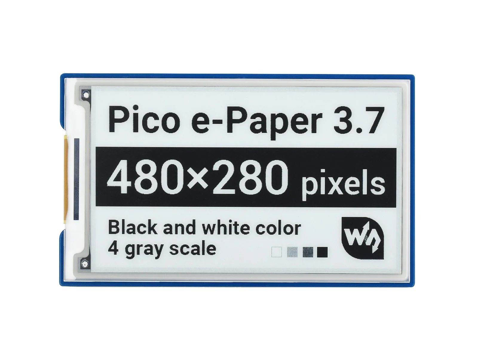Wavesare-módulo de Exibição E-ink de 3.7 Polegadas para Raspberry pi Pico 480×280 Pixels Preto Branco Interface Spi Quadro demonstração